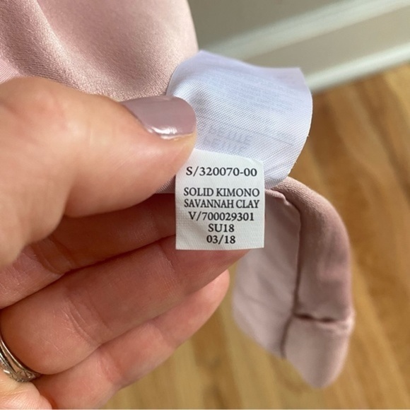 Banana Republic Factory Solid Kimono Style Pink Savannah Clay Open Front Blazer - Picture 7 of 8